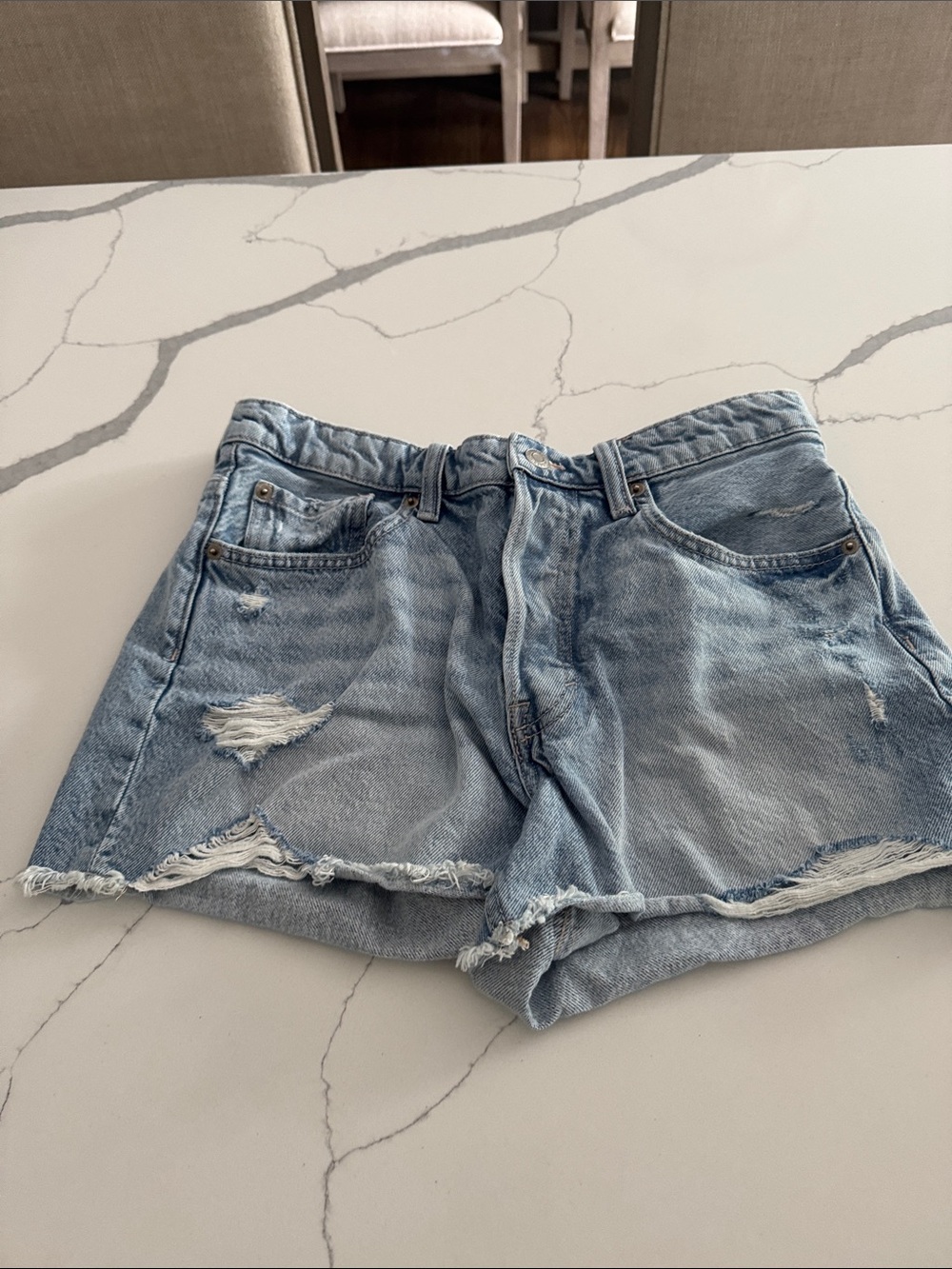 H&M Light Blue Distressed Denim Women’s Shorts